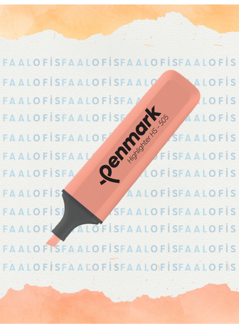 PENMARK - HS-505 Refillable Highlighter Pen Pastel Colors 5 Pieces - Image 1