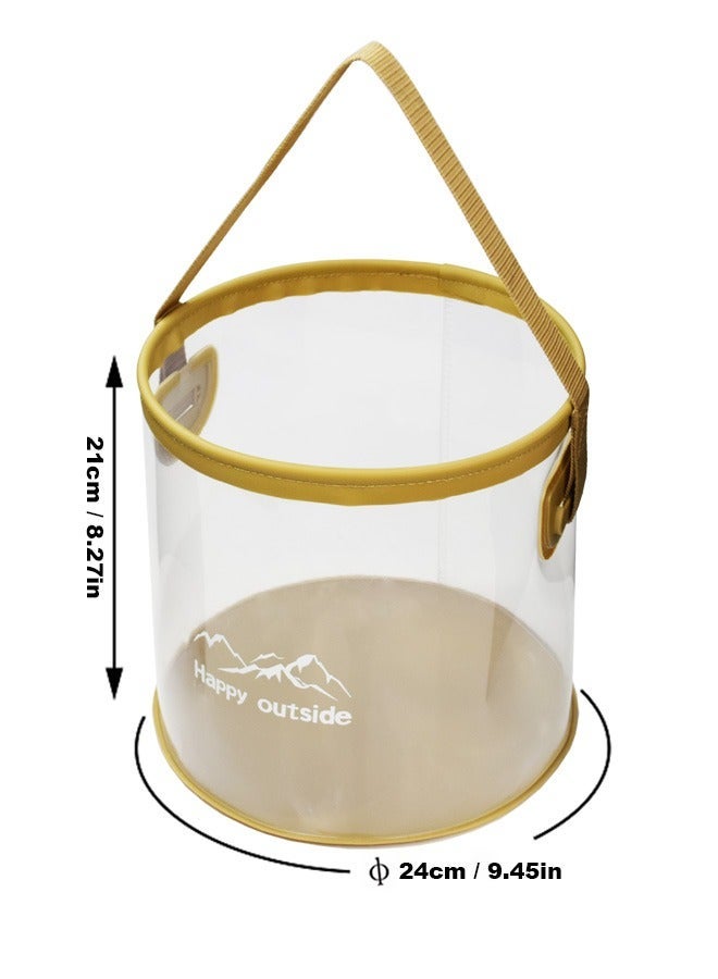 سعيد خارج دلو محمول قابل للطي بسعة 9.5 لتر، حاوية مياه متعددة الاستخدامات، حوض استحمام، حوض لنقع القدمين، دلو غسيل، حوض استحمام للحيوانات الأليفة، دلو لغسيل السيارات - مصنوع من مادة EVA عالية الكثافة مع خياطة معززة وسطح سهل التنظيف - مثالي للتخييم، السفر، التنزه، الشاطئ، مطبخ العربة، البستنة والاستخدام العائلي - تصميم خفيف الوزن سريع الطي مع مقبض كاكي - Image 4