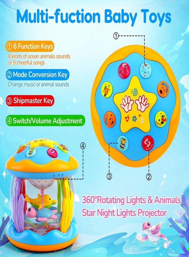 Tsomtto Baby Toys 0-6 Months Ocean Rotating Projector Musical Light Up Tummy Time Toys for Infants 0-3 4 5 6 7 8 9 Months Baby Aquarium Crawling Toys 6-12 Month Boys Girls 1 2 Year Old Birthday Newborn Gifts - Image 2