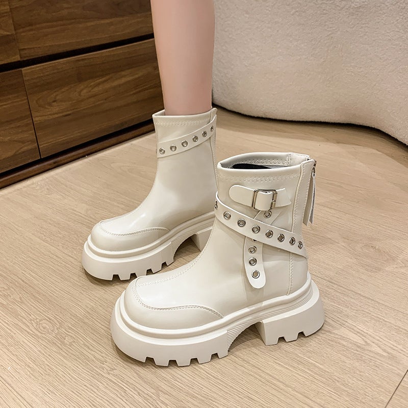 Short Boots Women'S Summer And Autumn Thin Retro Handsome All-Match Small Thick Bottom Street-Fried Thin Boots - Image 2