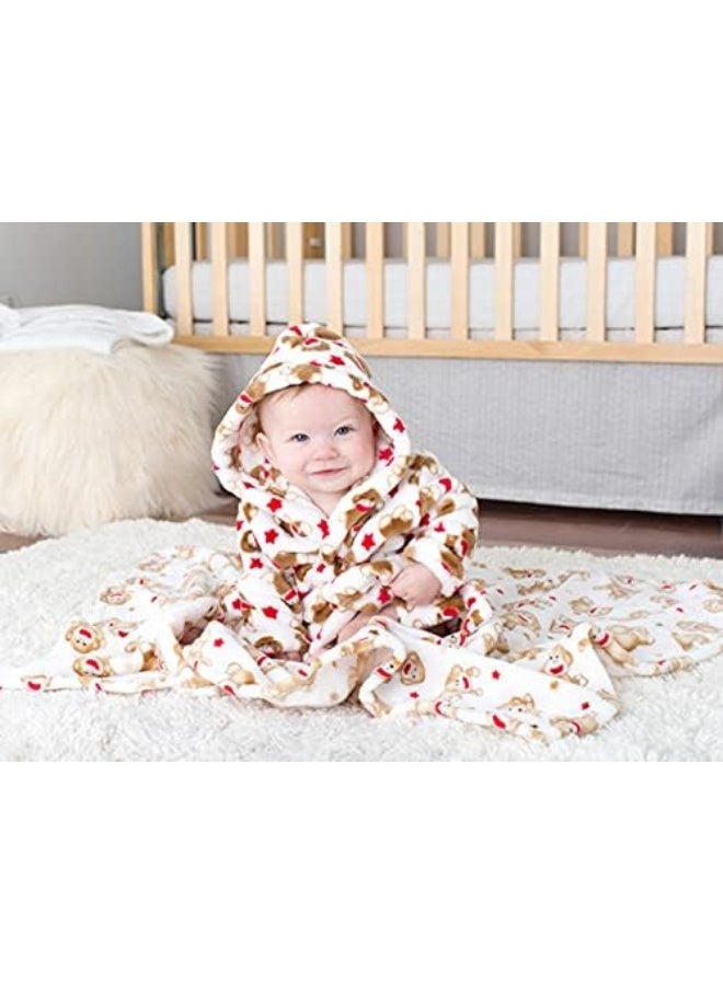 Baby Starters Baby Starters Super Soft Sock Monkey Printed Ivory Blanket, Stars  - Image 2