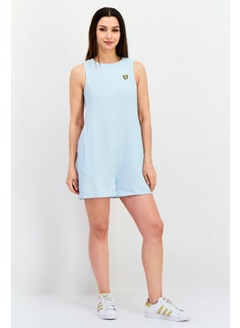 Lyle & Scott Women Brand Logo Sleeveless Playsuit, Turquoise  - Image 4