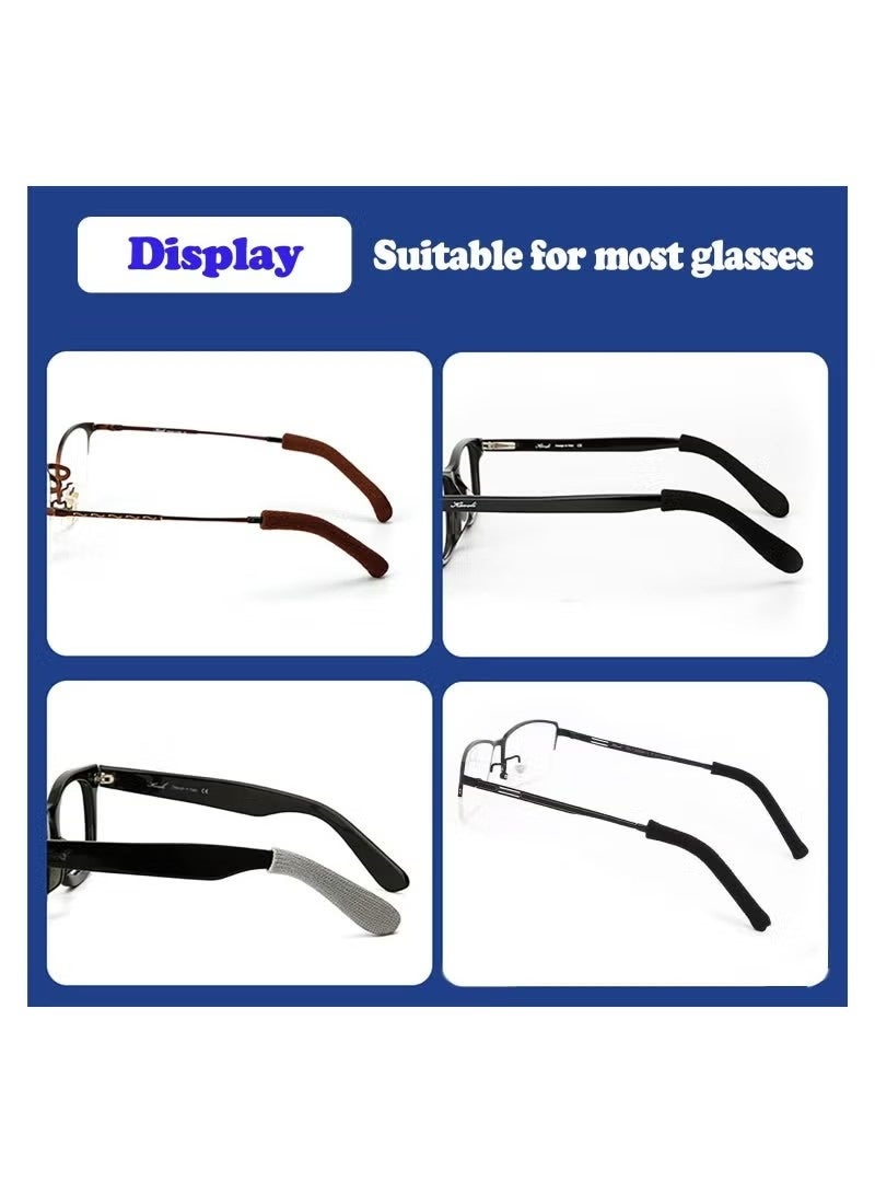 4pcs Eyeglasses Temple Tips Sleeve Retainer, Upgrade Soft Knitting Cotton Fabric Eyeglass Ear Cushion Anti-Slip Temple Pads for Sunglasses Glasses Reading Glasses (Black) - Image 4