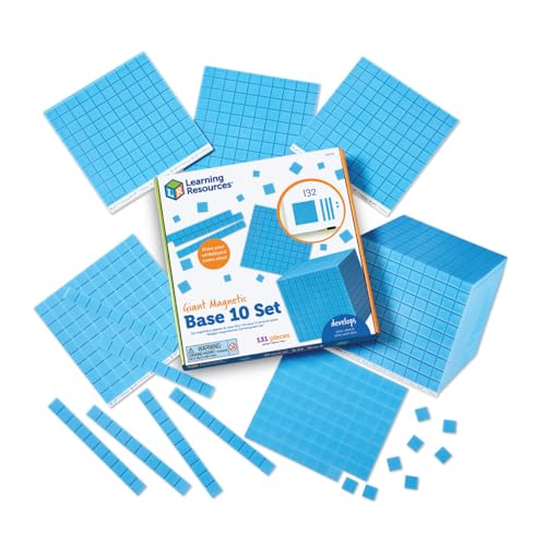 Learning Resources Giant Magnetic Base Ten, Magnetic Base Ten, Use with Magnetic Surfaces or Whiteboards, 131 Piece Set - Image 1