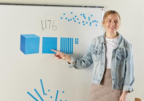 Learning Resources Giant Magnetic Base Ten, Magnetic Base Ten, Use with Magnetic Surfaces or Whiteboards, 131 Piece Set - Image 3