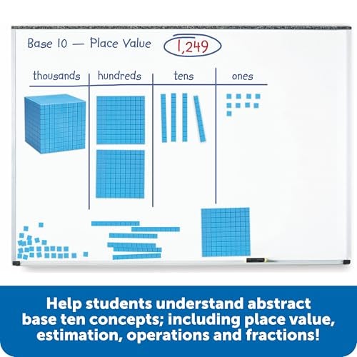 Learning Resources Giant Magnetic Base Ten, Magnetic Base Ten, Use with Magnetic Surfaces or Whiteboards, 131 Piece Set - Image 2
