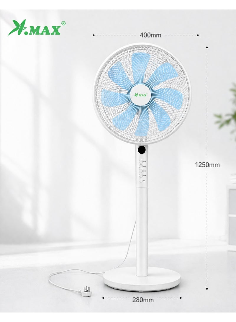 Vmax V.MAX 14-Inch Standing Fan with Remote Control, 45W Electric Pedestal Fan, 8-Blade Quiet Fan, 3-Speed Oscillation Floor Fan for Home & Office, White - Image 5