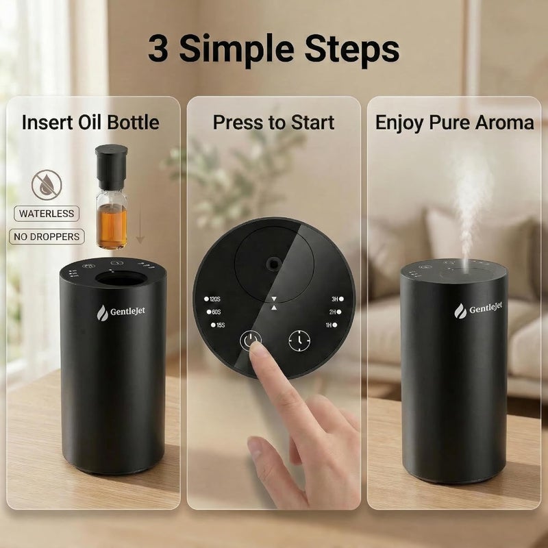 ناشر الزيوت العطرية بدون ماء LiteMist - ناشر عطري من الألومنيوم، قابل لإعادة الشحن عبر USB-C للاستخدام في المنزل والسيارة والمكتب، تشغيل هادئ، سعة الزجاجة 0.7 أونصة - Image 5