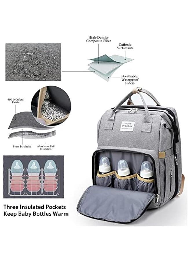 Gonice - Diaper Bag Backpack, Multifunctional Baby Bag Diaper Bag with Changing Station, Portable Diaper Changing Bags Waterproof Large Capacity Travel Mummy Bag - Image 1