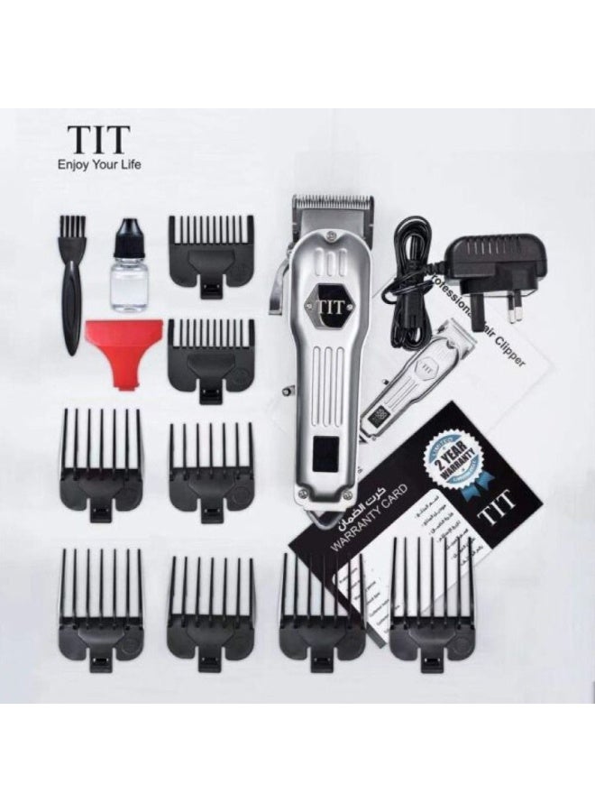 TIT TF-618 Premium Rechargeable Hair Trimmer for Barbers and Home Use – High-Performance Motor, Advanced LCD, and Dual Power Modes - Image 1