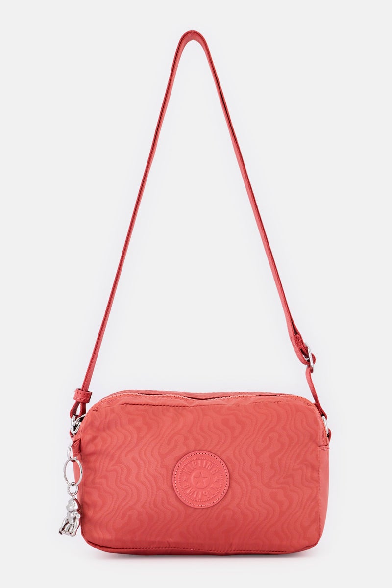 kipling Women Brand Logo Cross Body Bag, Rust Pink - Image 1