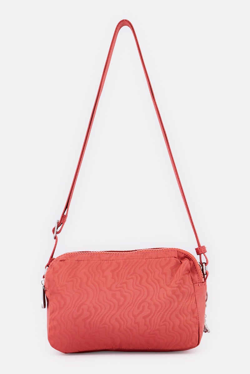 kipling Women Brand Logo Cross Body Bag, Rust Pink - Image 2