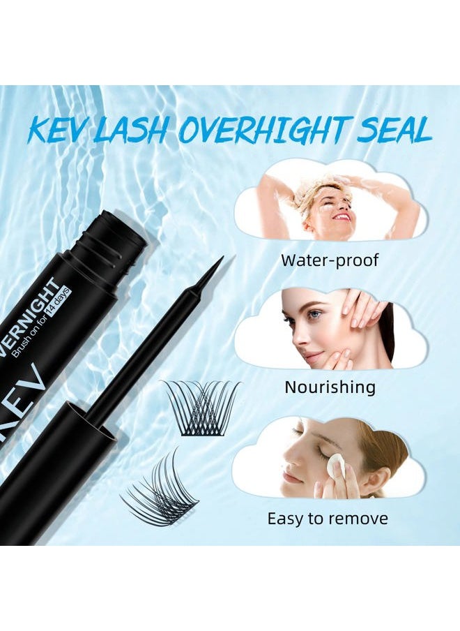 KevKev Lash Overnight Sealer Cluster Lashes Overnighter DIY Lash Extension Sealer Extend Lash Wear Up to 14 Days Black Lash Sealer Long Lasting Easy to Remove 5ml  - Image 3
