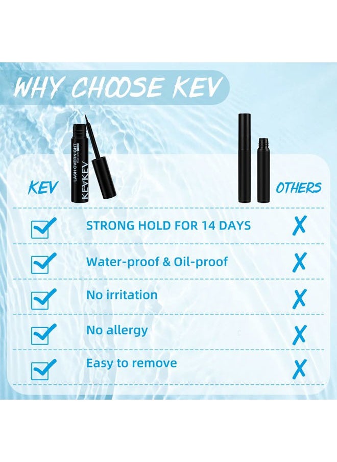 KevKev Lash Overnight Sealer Cluster Lashes Overnighter DIY Lash Extension Sealer Extend Lash Wear Up to 14 Days Black Lash Sealer Long Lasting Easy to Remove 5ml  - Image 5