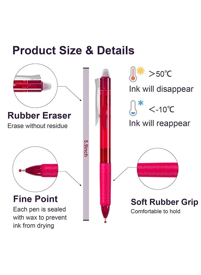 Generic Erasable Gel Pens, Erasable Rollerball Pen,  0.5mm Erasable Gel Pens with Rubbers on the End, Multicolor Gel Ink Rolling Ball Pens，Handwriting Writing Pens for for Kids Adults Students School Office Stationary Supplies (12 Assorted Colors)  - Image 2
