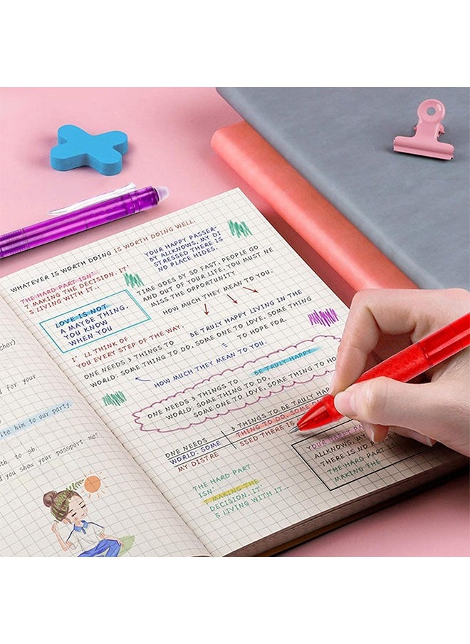 Generic Erasable Gel Pens, Erasable Rollerball Pen,  0.5mm Erasable Gel Pens with Rubbers on the End, Multicolor Gel Ink Rolling Ball Pens，Handwriting Writing Pens for for Kids Adults Students School Office Stationary Supplies (12 Assorted Colors)  - Image 3