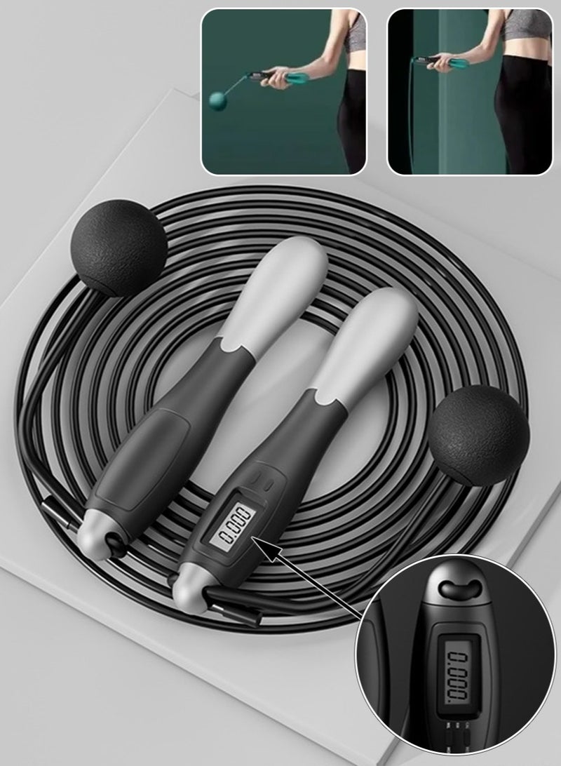 Leon Home Dual Purpose Digital Jump Rope - Adjustable Counting Skipping Rope - Multimode Skipping Rope with Calories - 360° anti-winding - Cordless Jumping Rope for Fitness Exercise Gym - Image 1