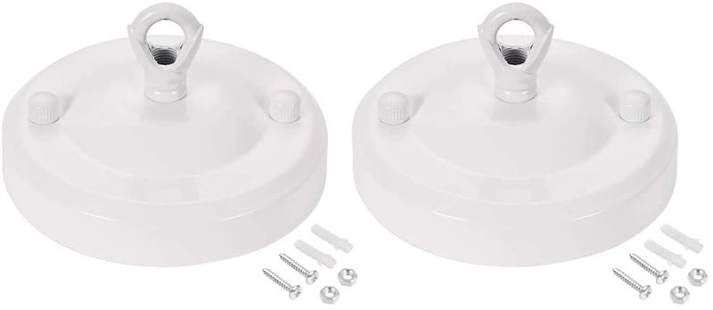 Retro Light Canopy Kit with Ring Vintage Chandelier Ceiling Plate 104mm 4.1 Inch White 2Pcs - Image 1