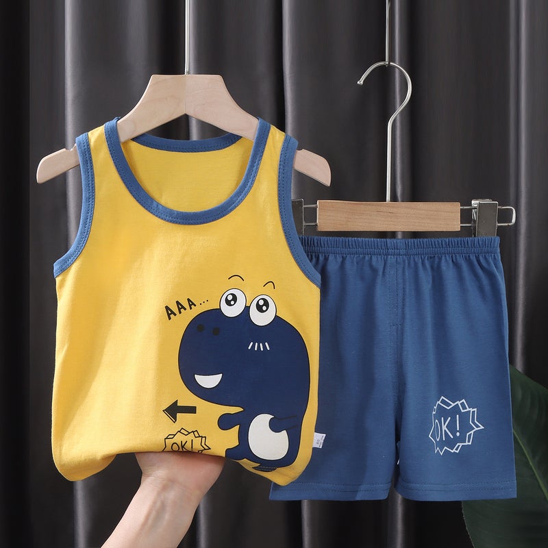 Kids Summer Cotton Vest Set E13-ok Dragon 