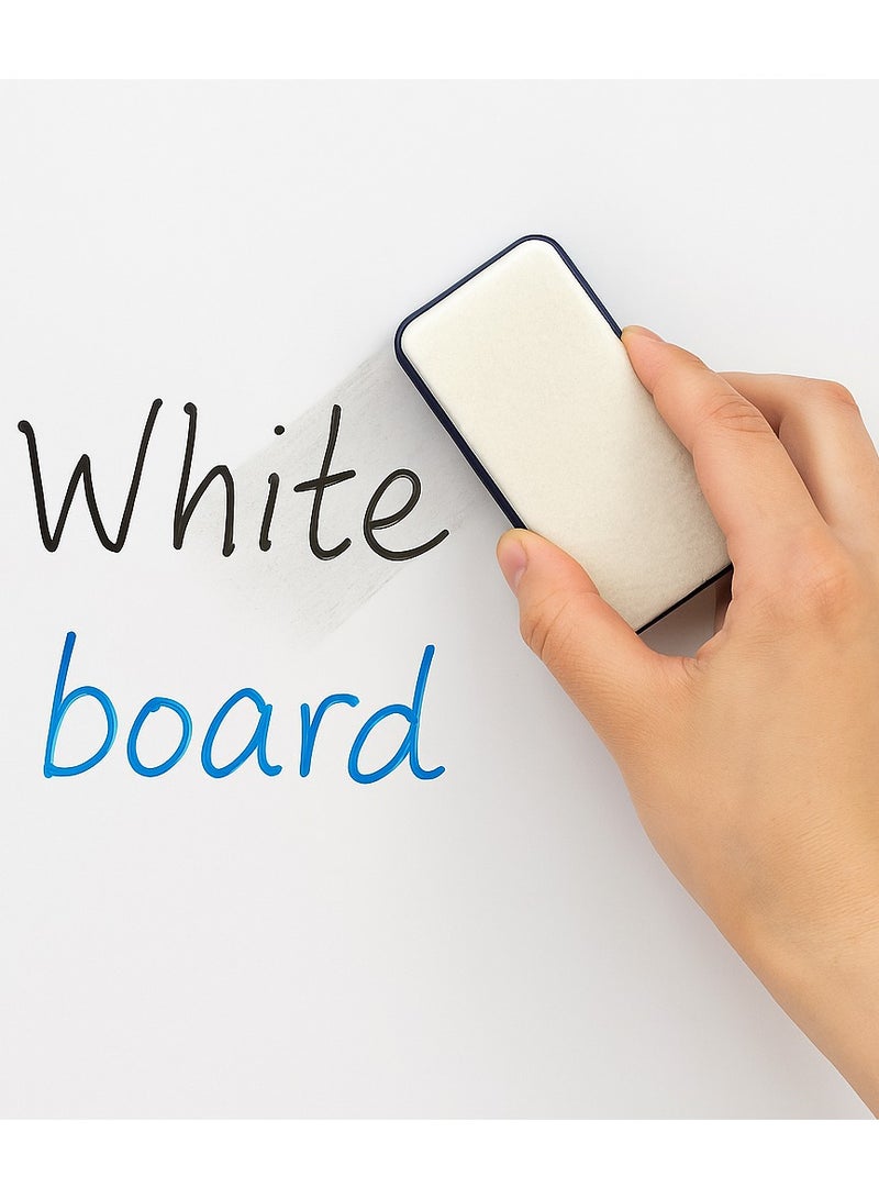 ROCO Whiteboard Marker Set with Eraser – 2 Board Markers (Black & Blue) + 1 Whiteboard Eraser, Chisel Tip 1.5–4 mm - Image 2