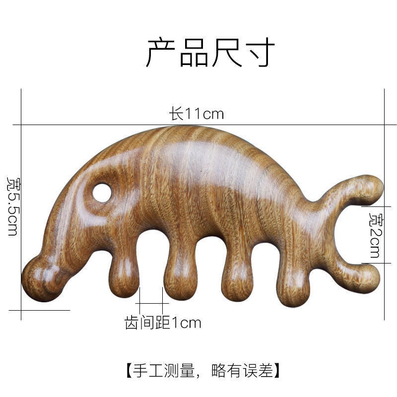 Manufacturer Wholesale Sandalwood Comb Five-finger Meridian Comb Solid Wood Five-tooth Scalp Massage Comb Wholesale Household Scraping and Activating gy 【golden sandalwood】