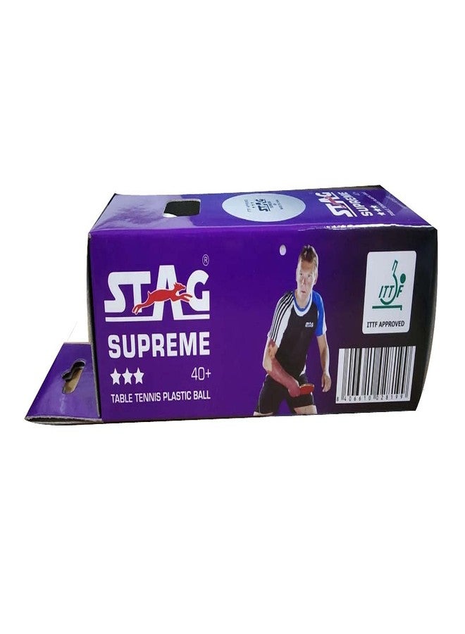 STAG Supreme Plastic Table Tennis Balls, Size Standard, (White) - Image 3