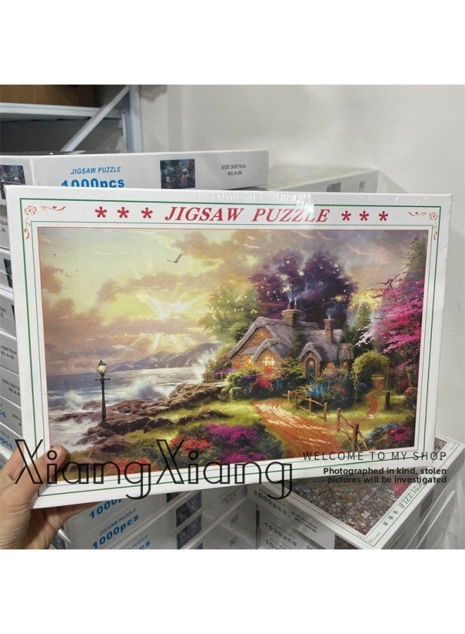 Only 20% People Can Solve 1000-piece Puzzles Like Times Square 0.9kg Jigsaw Puzzles Toys/puzzles Board Games-Color:Dream Hut Spot Second Hair - Image 1