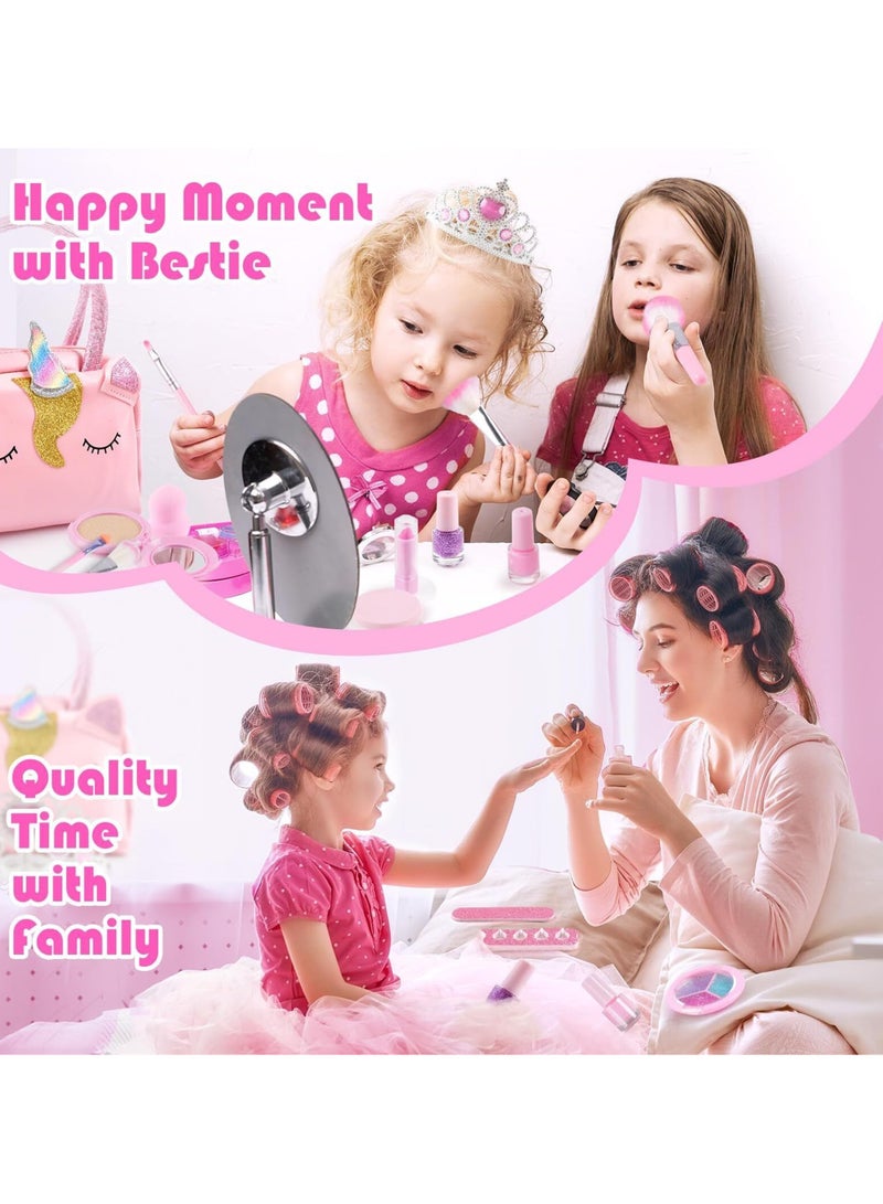 Mr. Penda 29 in 1 Kids Makeup Kit with Unicorn Bag, Washable Makeup for Girls, Real Play Makeup Set for Kids Little Girls Toddlers, Safe Dress Up Toys for Girls Princess, Birthday Gift for Girls Ages 8+ - Image 5