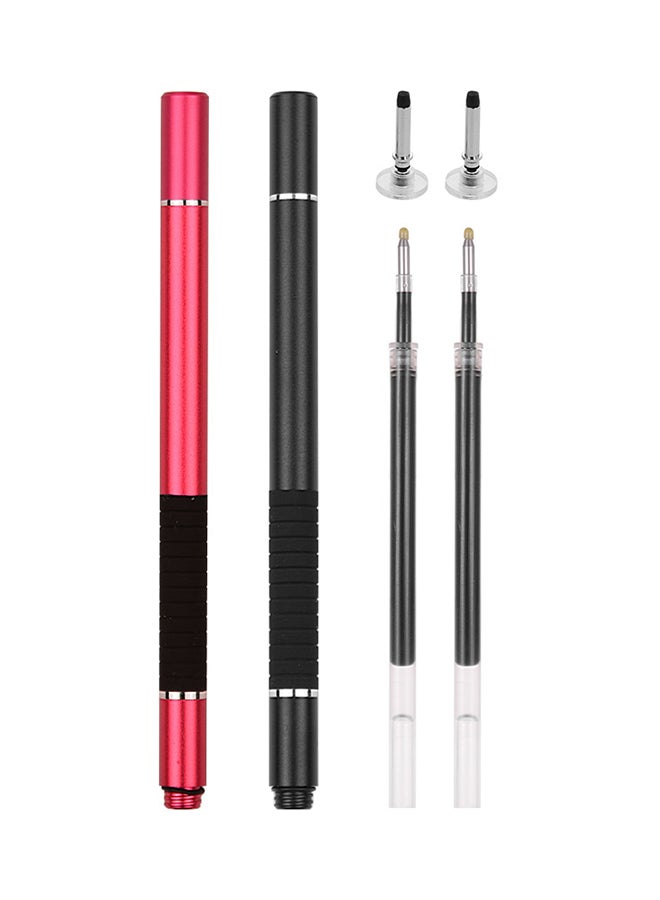 2-Piece Touchscreen Stylus Pen Set Black/Red - Image 1