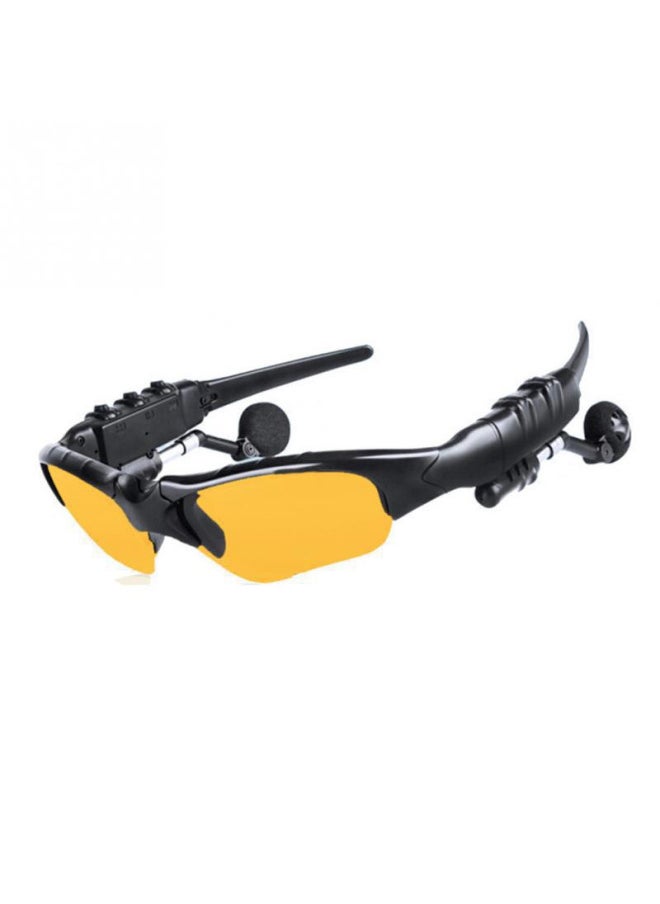 Generic Polarized Sun Bluetooth Glasses Sunglasses Glasses Headphones Listening To Music Multi-function Headphones-color:yellow  - Image 1