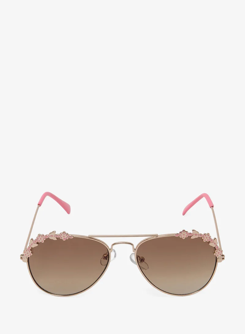 Redtag Girls Brown Aviator Sunglasses