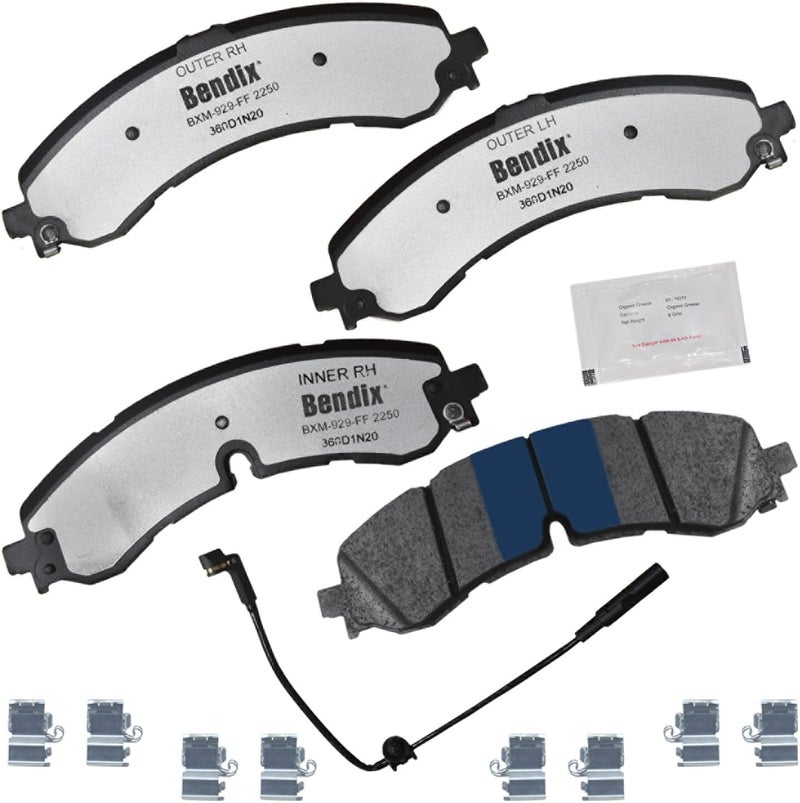 Bendix Fleet Metlok MKD2250FM Semi-Metallic Brake Pads for Chevy Silverado 2500 HD 2024-2020,Silverado 3500 HD 2024-2020,Silverado 4500 HD 2021,HD 2023,GMC Sierra 2500 HD 2024-2020,3500 HD 2024-2020 - Image 1