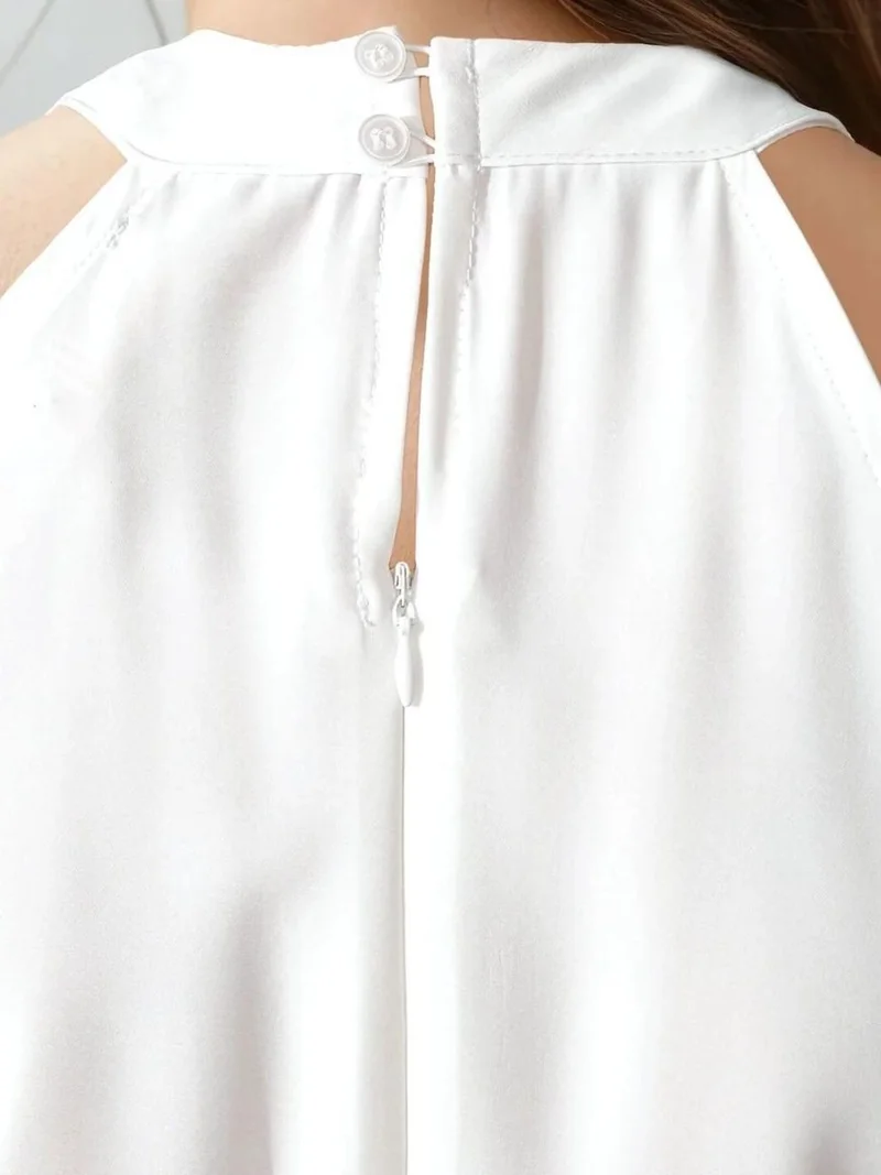 Hiccup Cream Natural Wide Leg Halter Neck Jumpsuit for Women | Best Price UAE