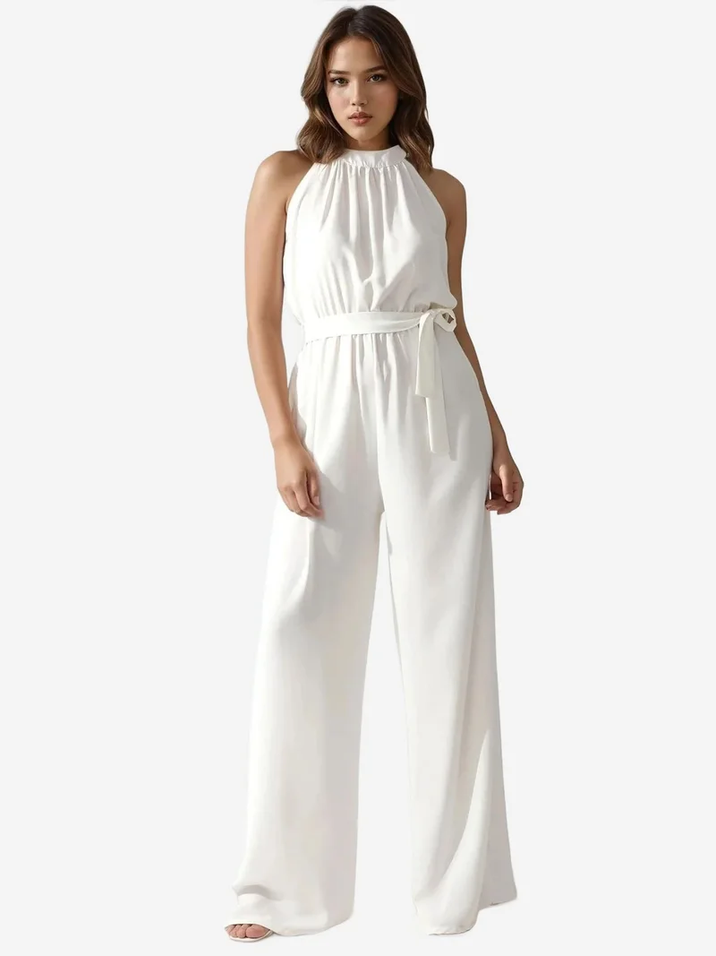 زوبعة جمبسوت واسع الأرجل بياقة هالتر