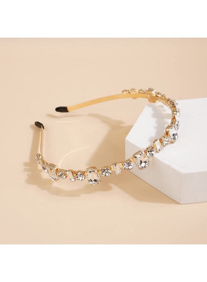 ويوپار عصابات رأس من حجر الراين للنساء والفتيات عصابات رأس رفيعة مرنة من حجر الراين عصابة رأس عتيقة إكسسوارات شعر (أبيض) - Image 3