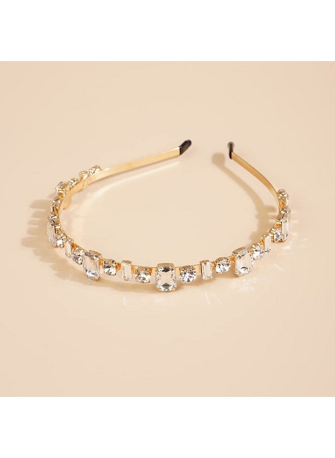 ويوپار عصابات رأس من حجر الراين للنساء والفتيات عصابات رأس رفيعة مرنة من حجر الراين عصابة رأس عتيقة إكسسوارات شعر (أبيض) - Image 2