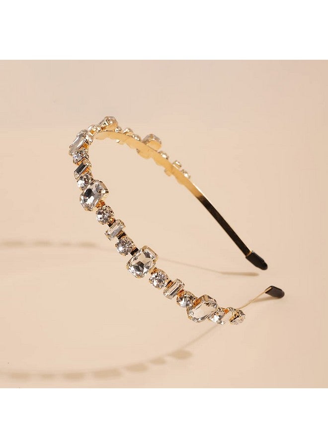 ويوپار عصابات رأس من حجر الراين للنساء والفتيات عصابات رأس رفيعة مرنة من حجر الراين عصابة رأس عتيقة إكسسوارات شعر (أبيض) - Image 4