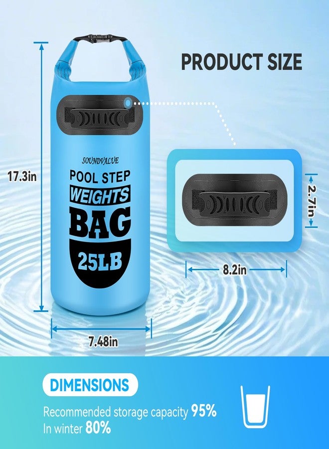 SOUNDVALUE 2 Pack 25lb Heavy Duty Pool Ladder Weights, Universal Above Ground Pool Step Sand Bags with Handles, 500D PVC Durable Waterproof & Foldable Sandbags for Swimming Pool Stairs (Sky Blue) - Image 5