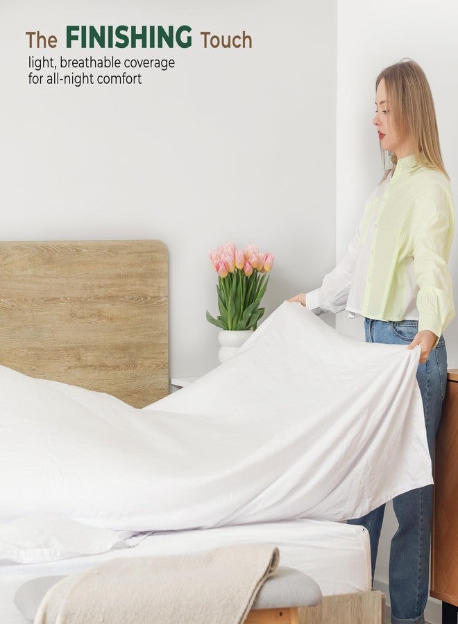 THREAD SPREAD 100% Organic Cotton Percale Flat Sheet Queen Size - 1 PC Flat Sheet, Ivory - Crisp, Cool and Strong Bed Linen, Top Sheets for Hot Sleepers, Luxury Breathable GOTS Certified Sheets - Image 4