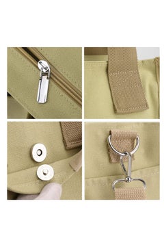 Excefore Large Capacity Multi-Pocket Handbag, Canvas Bag with Handle, Canvas Handbag for Women, Durable Multi Pocket Shoulder Bag, Reusable Wear Resistant Tote Purse  - Image 2
