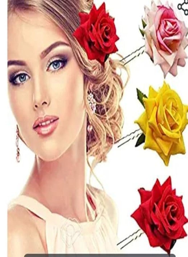 SMART VILLA TRADERS Multi-Colored Rose Bobby Hair Pins - 6 cm U-Shaped Hair Clips for Updo Hairstyles | Hair Styling Accessories for Women & Girls | 2-Inch Pins for Beauty Parlor, Makeup Artists, and Daily Use Pack of 5 - Image 4