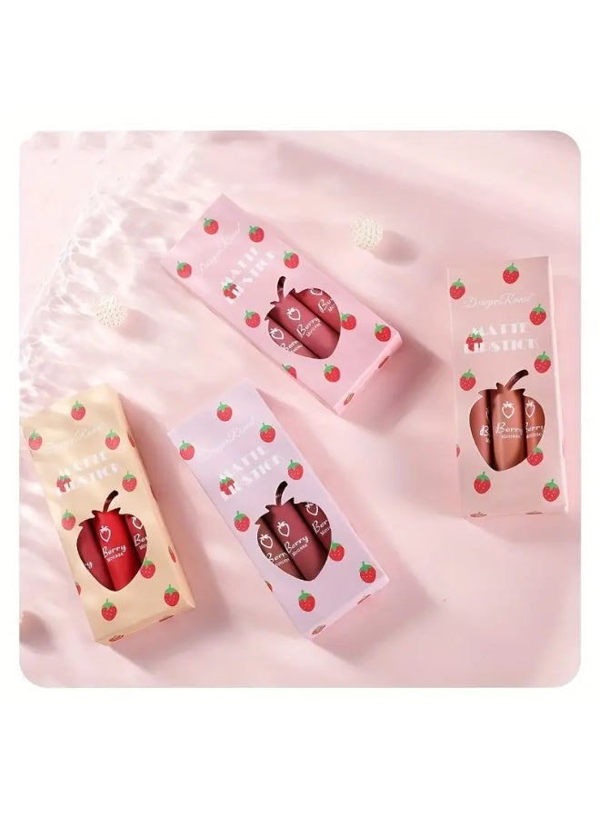 Dragon Ranee مجموعة أحمر شفاه دراجون راني غير اللامع من 3 - لمسة مخملية، خالية من الكحول، لون شفاه طويل الأمد، مناسب لجميع أنواع البشرة، مصنوع من البترولاتوم المغذي - مجموعة زبدة شفاه غير لزجة ومقاومة للنقل - Image 2