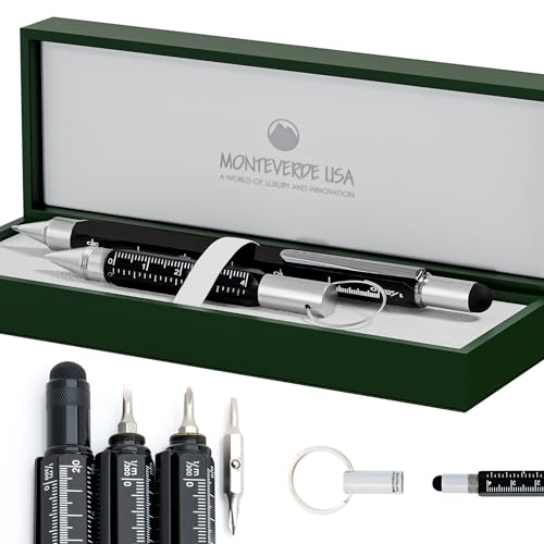 Monteverde One Touch Tool Set Ballpoint Pen with Stylus Black Tool Pen Keychain 6in1 Multifunction Pen Set from Exclusive Collection Ideal Gift for Professionals MV35468 - Image 1