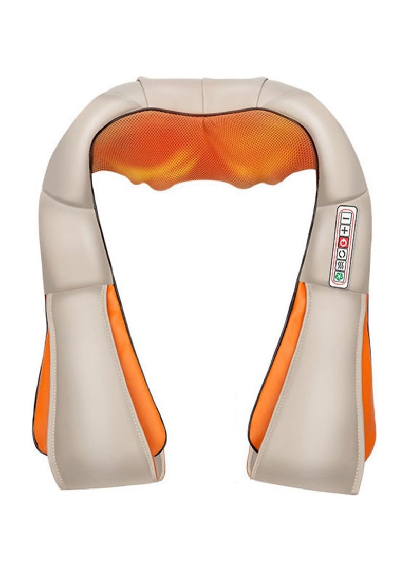 ECVV جهاز تدليك الرقبة ECVV (BS)، 3 درجات قوية لتخفيف آلام الكتف والخصر وعضلات الساق، للاستخدام في المنزل والمكتب (اللون: بيج) - Image 1