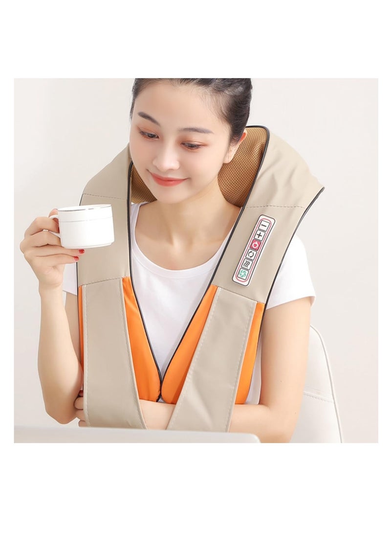 ECVV جهاز تدليك الرقبة ECVV (BS)، 3 درجات قوية لتخفيف آلام الكتف والخصر وعضلات الساق، للاستخدام في المنزل والمكتب (اللون: بيج) - Image 2