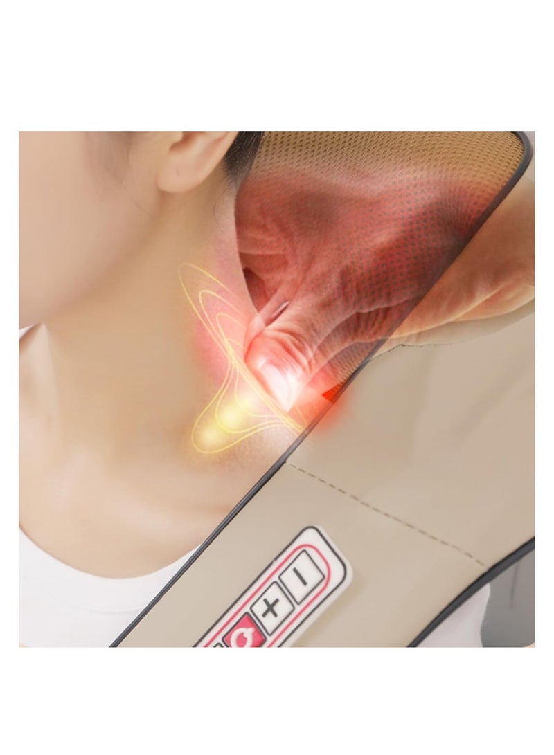ECVV جهاز تدليك الرقبة ECVV (BS)، 3 درجات قوية لتخفيف آلام الكتف والخصر وعضلات الساق، للاستخدام في المنزل والمكتب (اللون: بيج) - Image 3