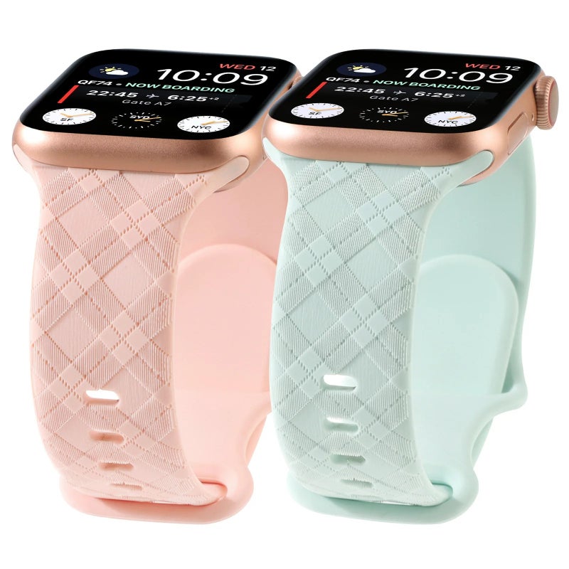 Bluejw Laser Grid Silicone Watch Band for Apple Watch Ultra 2/9/8/7/6/5/4/SE/3 - Soft Rubber Strap - Replace Your Watch Band - Image 3