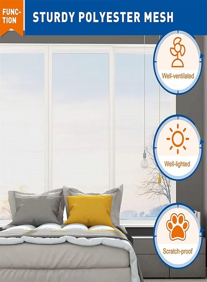 Fly Screens for Windows 120 X 250 cm Window Screen Net Cuttable Washable and Anti Scratch White - Image 2