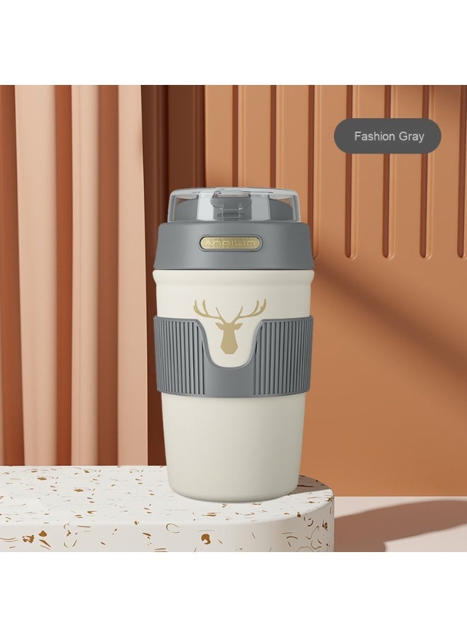 آنا كوب قهوة محمول بسعة كبيرة من الفولاذ المقاوم للصدأ 316 مزود بشفاطة - Image 1