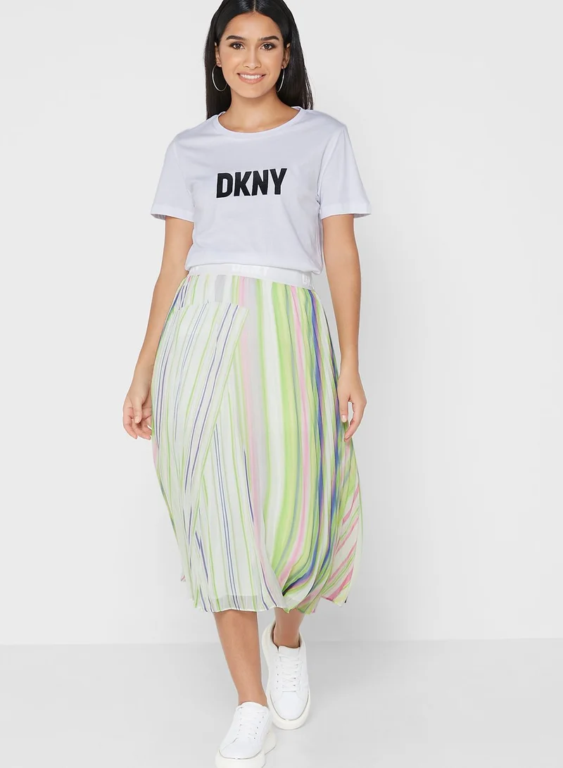 DKNY High Waist Printed Maxi Skirt